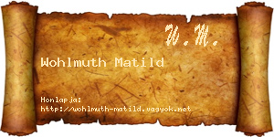 Wohlmuth Matild névjegykártya