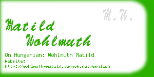 matild wohlmuth business card